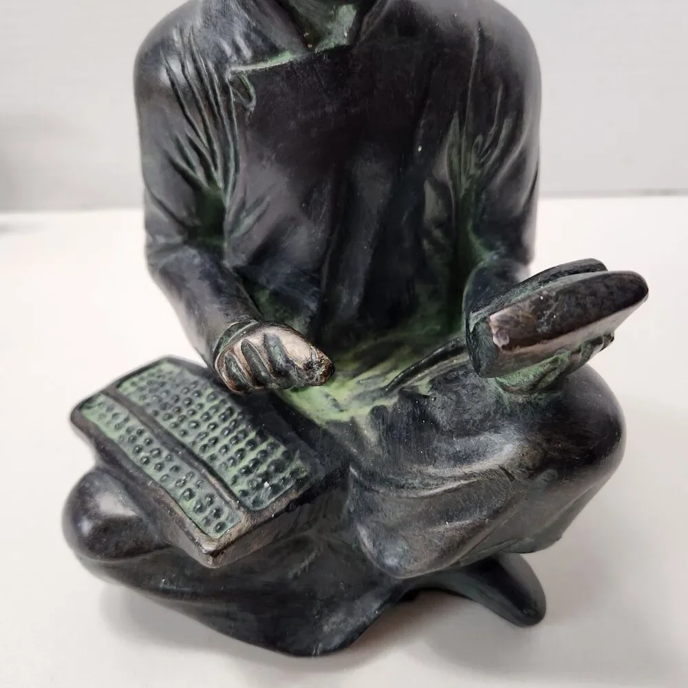 1961 Austin Productions Asian Mathematician Scholar Sculpture Vintage USA EUC